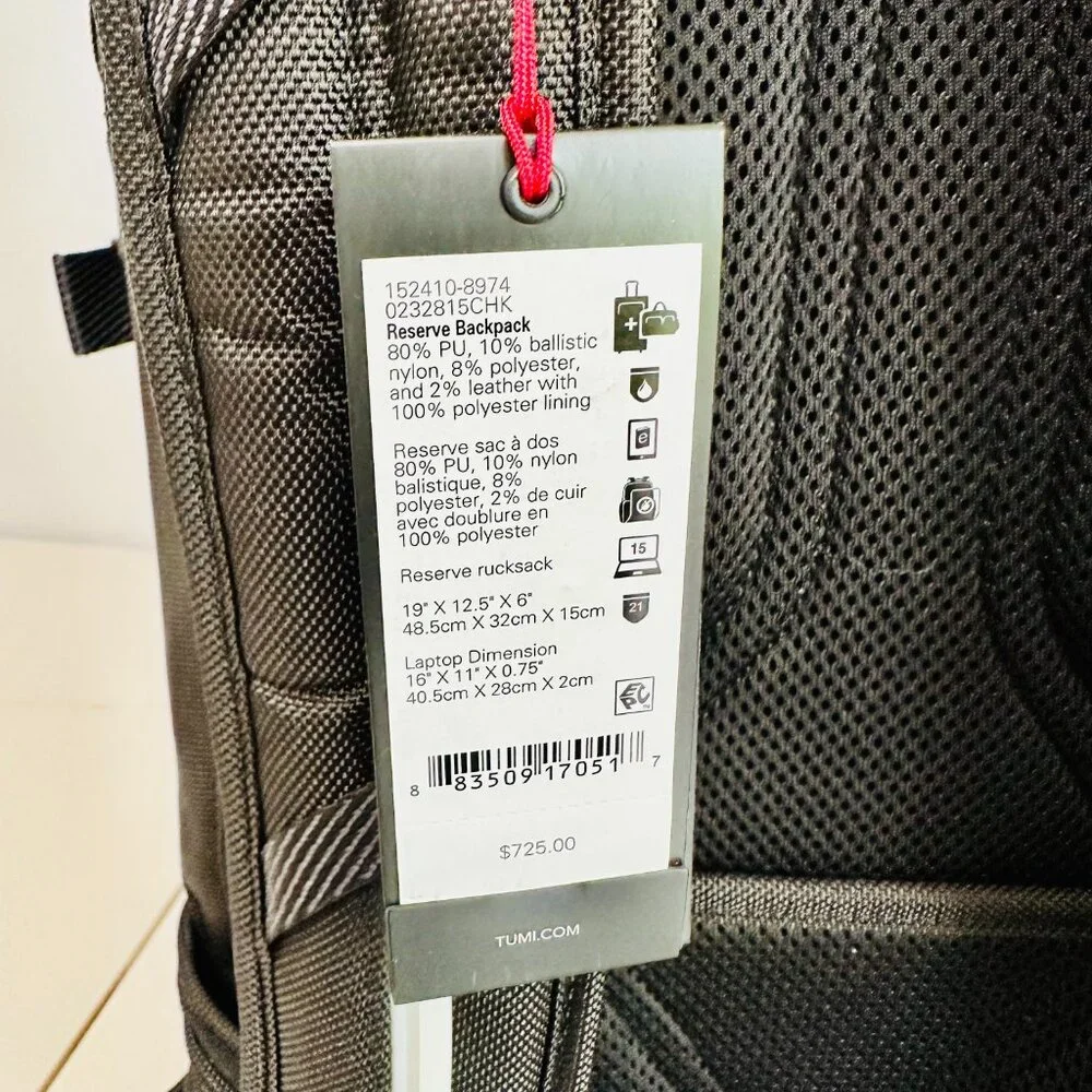 TUMI ALPHA BRAVO RESERVE UNISEX BACKPACK CHALK RUCKSACK